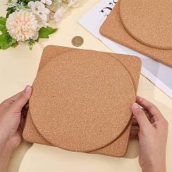4Pcs 2 Styles Cork Coasters&nbsp;AJEW-CP0009-63