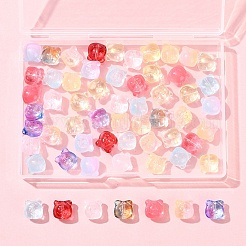 60Pcs Transparent Spray Paint Glass Beads&nbsp;GLAA-FS0002-10