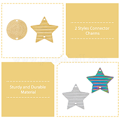 24Pcs 6 Styles 304 Stainless Steel Connector Charms&nbsp;STAS-DC0014-28