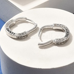 Brass Cubic Zirconia Hoop Earrings&nbsp;EJEW-M048-07P