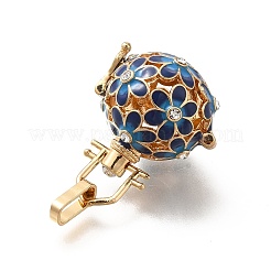 Alloy Crystal Rhinestone Bead Cage Pendants&nbsp;ENAM-M047-02G-A
