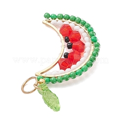 4Pcs 4 Colors Round Glass Seed Beaded Fruit Pendants&nbsp;PALLOY-MZ00864