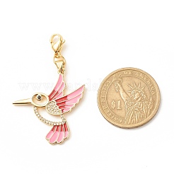 Brass Enamel Hummingbird Pendant Decorations&nbsp;HJEW-JM00685