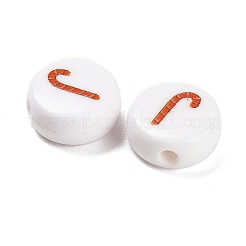 Christmas Theme Printed Opaque Acrylic Beads&nbsp;OACR-R004-01I