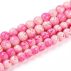 Transparent Baking Paint Glass Beads Strands&nbsp;X-DGLA-N009-8mm-01