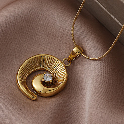 304 Stainless Steel Spiral Shape Pendant Necklaces for Women&nbsp;RE0047