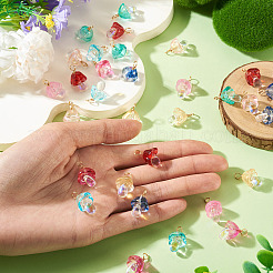 32Pcs 8 Style Glass Pendants&nbsp;PALLOY-TAC0300