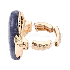 Natural Blue Spot Jasper Stretch Finger Rings&nbsp;RJEW-N055-01B