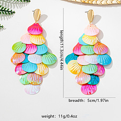 Plastic & Alloy Dangle Stud Earrings&nbsp;WG5FFAC-01
