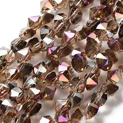 Electroplated Glass Beads Strands&nbsp;EGLA-S174-01B-03