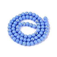 Electroplate Opaque Glass Beads Strands&nbsp;EGLA-Q132-6MM-01C-14