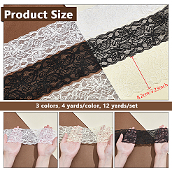 12 Yards 3 Colors Polyester Lace Trim&nbsp;OCOR-NB0002-61