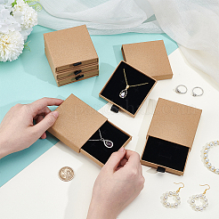 Cardboard Jewelry Set Storage Drawer Boxes&nbsp;CON-WH0112-007A
