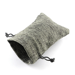 Polyester Imitation Burlap Packing Pouches Drawstring Bags&nbsp;X-ABAG-R005-9x7-04
