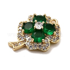 Brass Micro Pave Cubic Zirconia Pendants&nbsp;KK-H089-19G