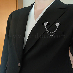 1Pc Star Crystal Rhinestone Brooch&nbsp;JEWB-LP0002-04