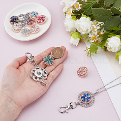 10Pcs 10 Colors Alloy Rhinestone Snap Buttons&nbsp;FIND-NB0006-38