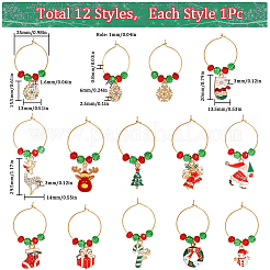 Christmas Alloy Enamel Wine Glass Charms&nbsp;AJEW-SC0002-03