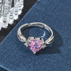 Brass & Cubic Zirconia Finger Rings&nbsp;CU-CBA7E55-17P