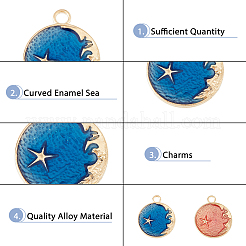 60Pcs 2 Colors Alloy Enamel Pendants&nbsp;FIND-DC0002-84
