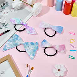 12Pcs 4 Styles Bowknot Cotton Elastic Hair Ties&nbsp;OHAR-SP0001-09