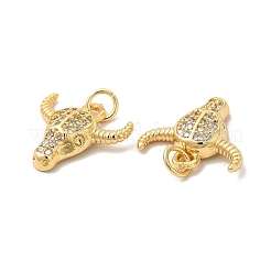 Rack Plating Brass Micro Pave  Cubic Zirconia Pendants&nbsp;KK-B068-24G