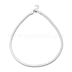 Non-Tarnish Unisex 304 Stainless Steel Herringbone Chain Necklaces&nbsp;LS-NJEW-O119-01B-P