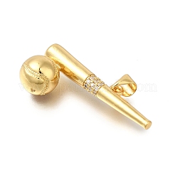Rack Plating Brass Micro Pave Cubic Zirconia Pendants&nbsp;ZIRC-F142-32A-G