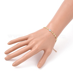 Evil Eye Brass Enamel Link Bracelets&nbsp;BJEW-JB05741