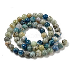 Natural Blue Azurite in Calcite Beads Strands&nbsp;G-NH0003-F01-01