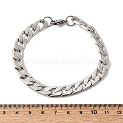201 Stainless Steel Cuban Link Chains Bracelets for Women Men&nbsp;STAS-T077-19A-03P