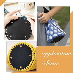 5Pcs 5 Style Flat Round PU Leather Knitting Crochet Bags Nail Bottom Shaper Pad&nbsp;DIY-PH0009-52