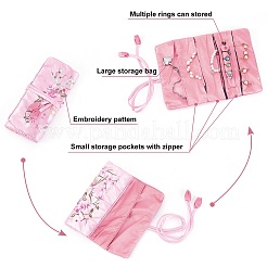 2Pcs 2 Colors Embroidery Silk Roll Bags&nbsp;ABAG-PH0001-26