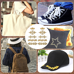 10Pcs 5 Style Ethnic Style Polyester Metallic Thread Embroidery Iron on Applique Patch&nbsp;PATC-NB0001-21