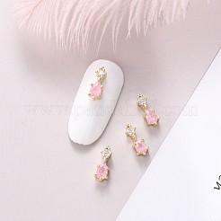 Chinese lute Shape Brass Micro Pave Clear Cubic Zirconia Nail Gems Set&nbsp;MRMJ-T015-40-M