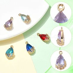 5Pcs 5 Colors Transparent Glass Pendants&nbsp;GLAA-FS0002-74