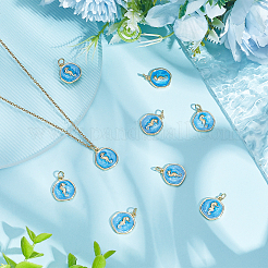 10Pcs Brass Enamel Pendants&nbsp;KK-BBC0022-82