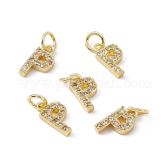 Real 18K Gold Plated Brass Micro Pave Clear Cubic Zirconia Charms&nbsp;KK-E068-VB452-P