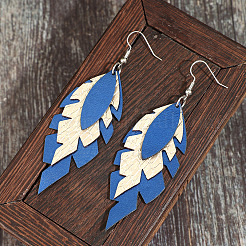 Zinc Alloy & Imitation Leather Dangle Earrings&nbsp;WG35889-01