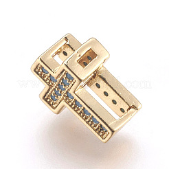 Brass Micro Pave Cubic Zirconia Beads&nbsp;ZIRC-E152-08-RS