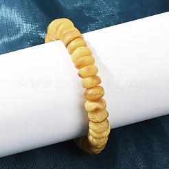 Natural Amber Beaded Stretch Bracelets for Men Women&nbsp;BJEW-L710-01B