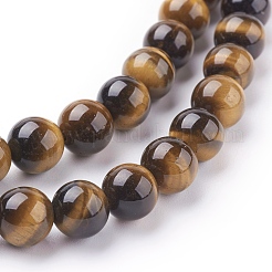 Natural Tiger Eye Beads Strands&nbsp;G-C076-8mm-1B