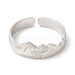 Non-Tarnish 201 Stainless Steel Open Cuff Ring&nbsp;RJEW-E063-41P