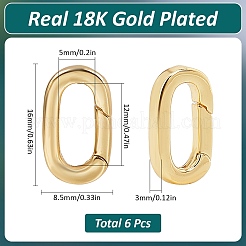 6Pcs Brass Spring Gate Rings&nbsp;KK-SC0003-83