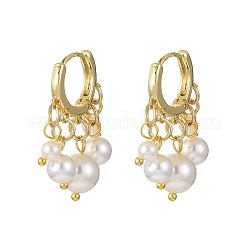 Round Shell Pearl Beaded Chandelier Earrings&nbsp;EJEW-JE06354