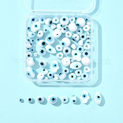 80Pcs 8 Styles Handmade Lampwork Evil Eye Beads&nbsp;LAMP-FS0001-38A