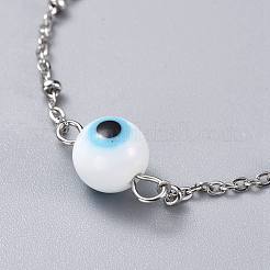 Handmade Lampwork Evil Eye Beads Beaded Bracelets&nbsp;BJEW-JB04462-01