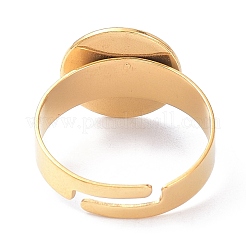 Ion Plating(IP) Adjustable 304 Stainless Steel Finger Rings Components&nbsp;STAS-P291-03C-G