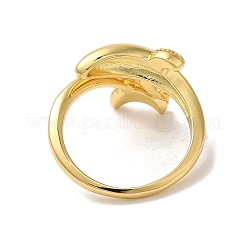 Rack Plating Brass Cuff Rings for Women&nbsp;RJEW-G325-04B-G