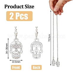 Skull Alloy Rhinestone Car Pendant Decoration&nbsp;HJEW-AB00406